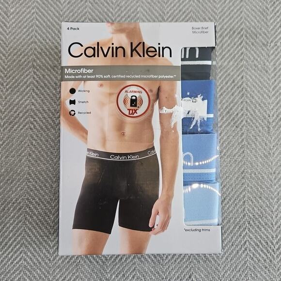 Calvin Klein Boxer Briefs 4 (Four) Pack Men's Size Medium 32-34 Blue Microfiber - Picture 1 of 10